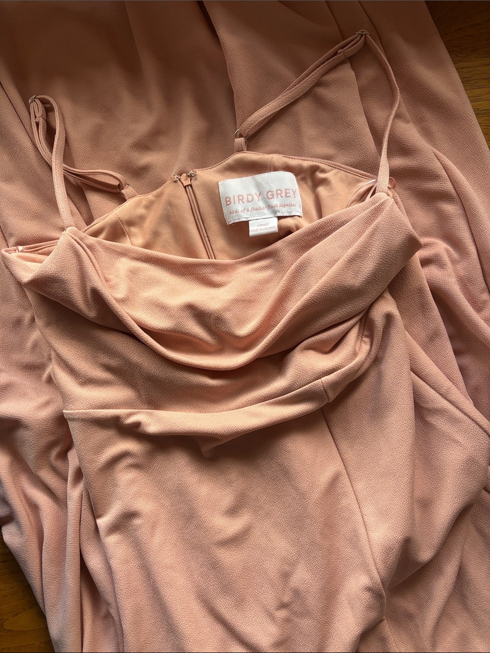 Birdy Grey Dusty Blush Cowl Neck Slip Dress